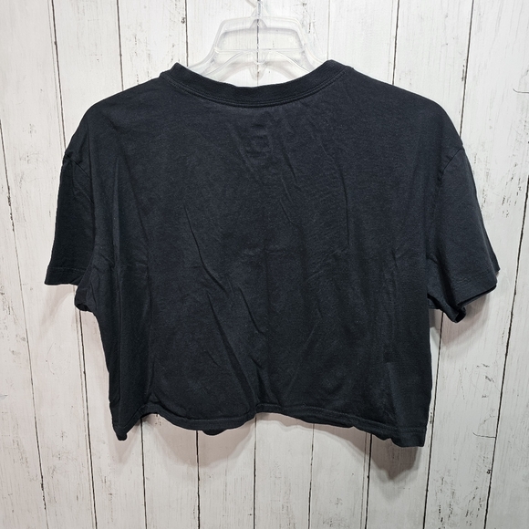 Nike Women's Cropped Black Logo T-Shirt Short Sleeve Sportswear Crewneck Size XL - Picture 7 of 7